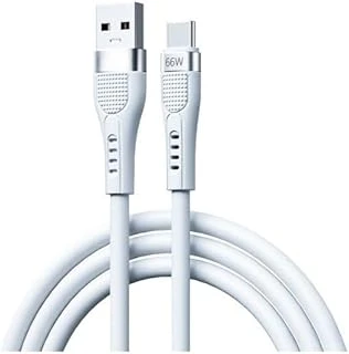 Pdateknoloji 66W Type-C Hızlı Şarj Data Kablosu 1.3M Beyaz Az-B02A ürün görseli 1