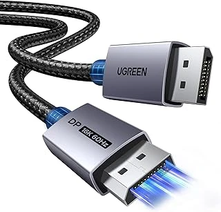 Ugreen 80Gbps Displayport Kablosu 2.1 16K@60Hz 8K@240Hz 4K@480Hz Ekran Bağlantı Noktası Kablosu 6.6Ft Dp Kablosu Hdr, Hdcp2.3, Dsc1.2A, Freesync, G-Sync, Alu Örgü Uyumlu Monitör, Grafik Rtx 5090 4090 ürün görseli 1