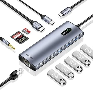 Rocoren 11 Portlu 4K 30Hz Hdmi Gigabit Ethernet Sd Tf Kart Okuyuculu 3.5Mm Usb Hub Çoklayıcı ürün görseli 1