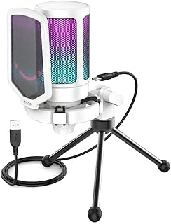 Fifine Ampligame A6V Yayıncı - - - Podcast - Youtuber Rgb Usb Mikrofon (Beyaz) ürün görseli 1