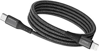 Type C-Lightning Örgülü Şarj Kablosu, 27Watt Pd Hızlı Şarj, Siyah, 1Metre, Remorax Wahoo (1Ad X 1Metre Siyah) ürün görseli 1