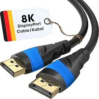Kabeldirekt – 8K Displayport Kablo – 2M – Dp Kablosu, Almanya’Da Geliştirilmiştir – 0,5-10M Arasında Mevcuttur (Pc/Laptop Için Display Port Monitör Kablosu, 8K/4K@60Hz, 144Hz, Dolby Audio, Siyah) ürün görseli 1