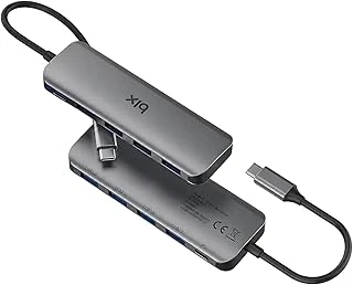 Bix Bx07Hb Usb-C Hub 4X Usb 3.0 Pd Şarj 5Gbps Windows Uyumlu Alüminyum Çoklayıcı Gri Adaptör Hub ürün görseli 1