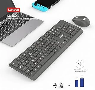 Kn260 Sessiz Kablosuz Klavye Mouse Seti - Koyu Gri, 2.4Ghz Wireless, Mini Tek Usb Alıcı (Wireless Silent Keyboard & Mouse Set) ürün görseli 1