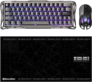 Gravastar V60 Manyetik Kablolu Klavye, Xpro Kablosuz Optik Mouse Mousepad Seti (Gunmetal) ürün görseli 1