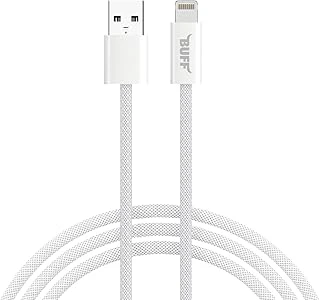 Buff, Bl74 Örgülü 3A .2M Data Şarj Kablosu, Bükülmeye Dayanıklı, Hızlı Şarj, Usb Lightning, Beyaz ürün görseli 1