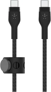 Belkin Macbookpro, Ipadpro, Galaxys22, Ultra, - Siyah Gibi Cihazlar Için Power Delivery Pd Ile Hızlı Şarj Için Boostchargepro Flex Örgülü Usb-C - Usb-C Kablosu 1M Usb-If ürün görseli 1