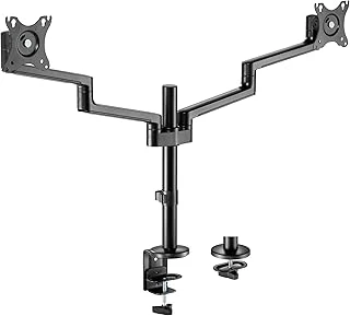 Voltix Çift Kol Monitör Tutucu 17" - 32" Ekranlar İçin, 8Kg Taşıma Kapasiteli, Vesa Uyumlu, Eğilebilir Döndürülebilir Kablo Kılavuzlu Ergonomik Lcd Led Ekran Kolları ürün görseli 1