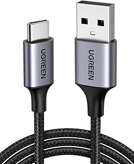 Ugreen 2.0 A Usb-A & Usb-C Örgülü Şarj Data Kablosu, 25 Santimetre, Siyah, 60124 ürün görseli 1