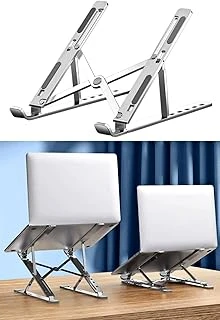 Metal Tablet Tutucu, Dizüstü Bilgisayar Standı, Masa Üstü Bilgisayar Standı, Ayarlanabilir Alüminyum Katlanabilir, Taşınabilir, Macbook Air Pro, Ipad, Uyumlu, 10-15,6” Uyumludur ürün görseli 1