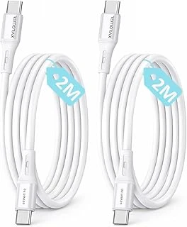 2Adet X 2Metre Type C-C Kablo Seti, 60Watt Pd Hızlı Şarj, Iphone 15/16/17 Andoid İçin, Beyaz/Gümüş Metal, Remorax Wahoo (2Ad X 2Metre Beyaz) ürün görseli 1