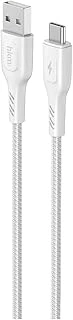 Knit 2A Çıkış, Usb-A To Type-C Şarj Data Aktarım Kablosu, Örgü Tasarım, 1 Metre, Beyaz ürün görseli 1