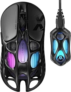Gravastar Mercury X Kablosuz Oyun Faresi - 32.000 Dpi Paw 3950 Sensör, 8.000Hz Yoklama Hızı, Magnezyum Alaşımlı İçi Boş Çerçeve, Rgb Aydınlatma, 5 Programlanabilir Düğme, Üç Modlu (Siyah) ürün görseli 1
