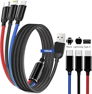 Hızlı Şarj Data Aktarım Kablosu, 60W - 3A Usb A, Type C (Usb C), Micro Usb, Lightning Uyumlu 3 Ü 1 Arada Çoklu Kablo ürün görseli 1
