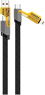 4'Ü 1 Arada 65W Pd Hızlı Şarj Kablosu - Type C/Usb/Lightning Destekli 100 Cm Dayanıklı Örgü Yapı - Akıllı Güvenli Şarj Bağlantı Desteği ürün görseli 1