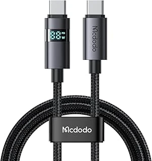 Mcdodo Ca-5610 Usb-C To Usb-C 100W Kablo Yatay Led Ekranli Siyah ürün görseli 1