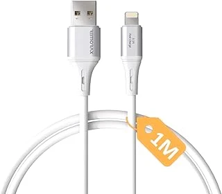 Usb A-Lightning Şarj Kablosu, 1Metre, 3.1A Hızlı Şarj, Beyaz/Gümüş Metal, Remorax Wahoo (1Ad X 1Metre Beyaz) ürün görseli 1