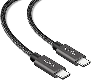 Livx Solid 100W 5A Type C To Type C Iphone 15 Hızlı Şarj Data Kablosu Halat Örgülü Space Gray (3 Metre) ürün görseli 1