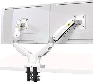 North Bayou Nb Çift Monitör Masa Montaj Standı Tam Hareket Döner Bilgisayar Monitör Kolu Iki Ekran Için 17-27 Inç Ile 4.4~20 Lb Yük Kapasitesi Her Ekran Için F160-W ürün görseli 1
