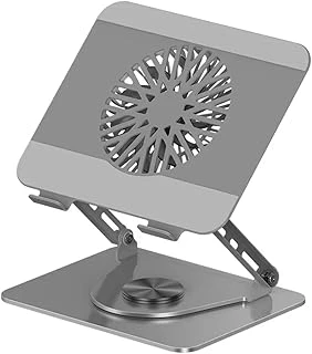 Mcstorey Laptop Standı Alüminyum Soğutmalı Mıknatıslı Harici Fanlı 360 Derece Döner Ayarlı Ergonomik Notebook Macbook Uyumlu Güçlü Soğutucu Stand Gri ürün görseli 1