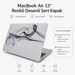 Mcstorey Macbook Air 13 Inç Kılıf Uyumlu A1369 A1466 Renkli Boya Desenli İnce Sert Kapak Darbe Çizilme Koruma Hard Case Mat Yüzey Gri ürün görseli 1