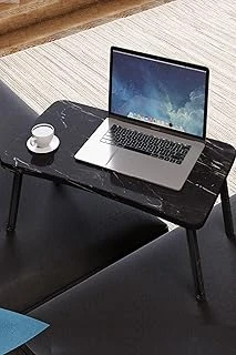 Intergo-Renkli Laptop Sehpası Katlanabilir Yatak Koltuk Üstü Kahvaltı Bilgisayar Sehpası (Siyah Mermer) ürün görseli 1