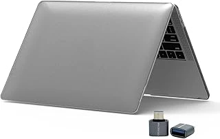 Macbook Air M1 13 Inç Kılıf A2337 Uyumlu Sert Kapak | A2179 A1932 Hard Case Koruyucu Şeffaf Kapak – Parmak İzi Tutmaz Gri ürün görseli 1