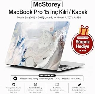Mcstorey Macbook 15 Mermer Desenli Kılıf A1707 A1990 Uyumlu Baskılı Sert Kılıf İnce Hafif Koruyucu Kapak R-39 ürün görseli 1