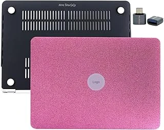 Mcstorey Macbook Air M1 Kılıfı A2337 Uyumlu 13 İnç Simli Deri Kaplama Hard Case A2179 A1932 Sert Koruyucu Kapak Çizilme Darbe Koruma Kılıfı Pembe ürün görseli 1
