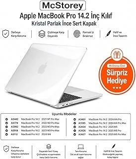 Mcstorey Macbook 14.2 İnç Kılıf A2442 A2779 A2918 A2992 A3112 A3401 A3185 A3434 A3426 A3427 Uyumlu Kristal Parlak Şeffaf Sert Kapak Hard Case İnce Koruyucu Şeffaf ürün görseli 1