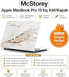Mcstorey Macbook 13 Mermer Desenli Kılıf A1706 A1708 A1989 A2159 A2251 A2289 A2338 M1 M2 Uyumlu Baskılı Sert Kılıf İnce Hafif Koruyucu Kapak R-09 ürün görseli 1