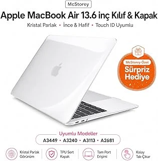 Mcstorey Macbook Air 13.6 Inç M2 M3 M4 M5 Uyumlu Sert Kılıf | Şeffaf Hard Case – A2681 A3113 A3240 A3449 Tam Uyum İnce Hafif Koruma Şeffaf ürün görseli 1