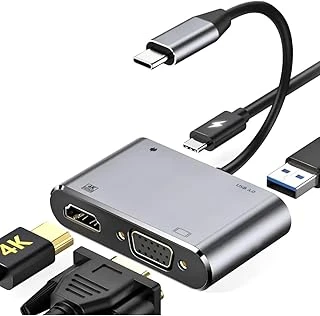 Daytona Cf02 Macbook Uyumlu Type-C™ To 4K Hd 1080P Hdmı/Vga/Pd Şarj/Usb 3.0 4In1 Çevirici Hub Adaptör ürün görseli 1
