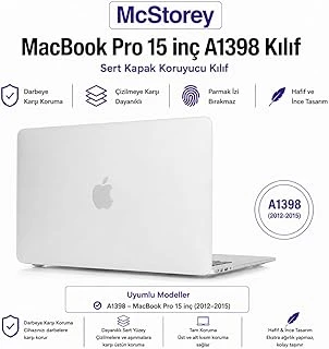 Mcstorey Macbook Kılıf 15Inç Mat (Eski Hdmi'Lı Model:A1398 2012-2015) Ile Uyumlu Şeffaf ürün görseli 1