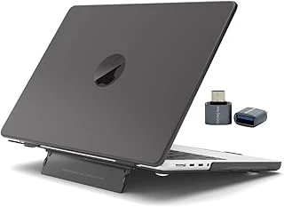 Mcstorey Macbook Air 13 Inç (13.6) Kılıf M2 / M3 / M4 Uyumlu – Standlı Mat Şeffaf Sert Pc Hardcase Isı Dağıtımlı İnce Koruma Siyah ürün görseli 1
