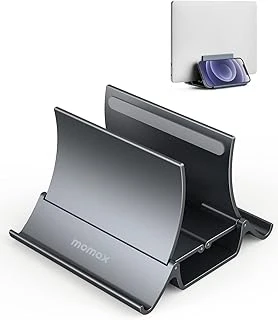 Momax Dikey Dizüstü Bilgisayar Standı Tutucu, Arch Gravity Otomatik Kilitleme Tutucu Depolama Yuvası, Masa Düzenleyici Için Yer Tasarrufu, Tüm Macbook/Ipad/Dell/Chromebook'A Uyar, Çift Dizüstü ürün görseli 1