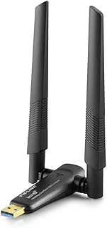 Usb Wıfı Adaptor 2.4Ghz&5Ghz Aıc8832Bu Ax1800 Wifi6 1200Mbps Siyah Uax06 ürün görseli 1