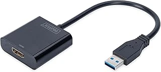 Digitus Usb 3.0 Görüntü Adaptörü, Usb A - Hdmi Tip A, Full Hd, 1920 X 1080 Piksel, Plastik, Siyah ürün görseli 1