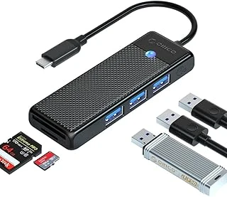 Orico Type-C To 3.0 Tf Sd Kart Okuyucu 3 Portlu Usb 3.0 Çoklayıcı Adaptör Siyah ürün görseli 1