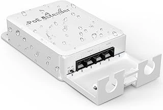 Yuanley 4 Port Poe Extender 1'I 3 Arada Çıkış, Ieee 802.3Af/At Mini 4 Kanal Poe Tekrarlayıcı Ip66 Su Geçirmez, Vlan, 250 M (Toplam 350 M), Duvara Monte Passthrough Poe Amplifikatör, Tak ürün görseli 1