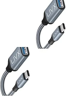 Livx Usb 3.0 To Type-C Çevirici Dönüştürücü 60W Hızlı Şarj Desteği 15 Cm Kablolu Otg Adaptör Macbook Ile Uyumlu Gri̇ Ottca-01 İkili Paket ürün görseli 1