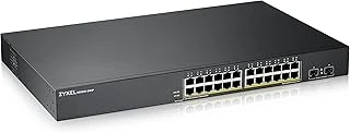Zyxel 24-Port 10/100/1000 Gigabit Poe Switch | Smartmanaged | Rack Mount | 24 Poe + Port | 170 Watt | 2 Sfp Port | Vlan, Igmp, Qos [Gs1900-24Hp] ürün görseli 1