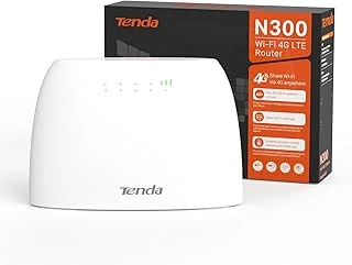 Tenda 4G03 Wi-Fi Router 4G Lte 300 Mbps, 2.4 Ghz Kablosuz Bant, Ebeveyn Kontrolü, Veri Trafiği İzleme, Lan/Wan Portu, Kart Yuvalı, 32 Cihaza Kadar Wi-Fi Erişimi ürün görseli 1