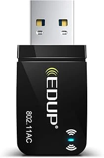 Edup Ac 1300 Mbit/S Usb Wlan Adaptörü, Çift Bant Wifi Stick 2.4G/5Ghz Usb3.0 Adaptör Kablosuz Ağ Alıcısı Wifi Dongle, Masaüstü Bilgisayar/Dizüstü Bilgisayar Için, Windows 11/10/8.1/7/Vista Os X ürün görseli 1