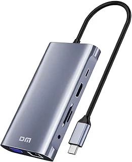 Dm Chb055 Type-C To Hdmi Vga Rj45 Ethernet 3*Usb 3.0 Aux Pd Tf Sd Kart Okuyucu Dönüştürücü ürün görseli 1