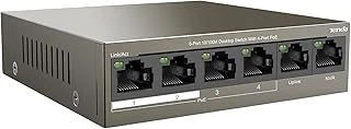 Tenda 6 Port Fast Ethernet Poe Anahtarı, 4 Poe+ Bağlantı Noktası, Uplink Nvr Bağlantı Noktası (Qos, Tak Çalıştır, Ieee-802.3Af/At, Fansız, 250 M Menzil, Metal Gövde) (Tef1106P-4-63W) ürün görseli 1