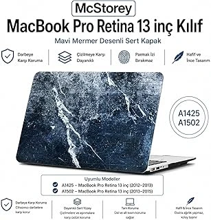 Mcstorey Macbook 13 İnç Kılıf A1425 A1502 Uyumlu Sert Kapak Hard Case Koruyucu Retina 13 Laptop Kılıfı Mermer Desenli Çizilmeye Dayanıklı İnce Hafif Koruma R-25 ürün görseli 1