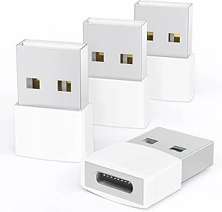 Syntech Usb - Usb C Adaptörü 4 Paket, Tip C Dişi - Usb Erkek Dönüştürücü Güç Şarj Kablosu Adaptörü Magsafe Watch Serisi 10/Se/Ultra 2 Iphone 17 E Air Ile Uyumlu, Beyaz ürün görseli 1