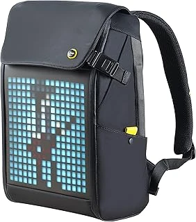 Divoom Pixoo Pixoo Pixoo Pixoo Laptop Sırt Çantası Erkek 15 Inç Su Geçirmez Okul Sırt Çantası Laptop Sırt Çantası Kadın Günlük Çantası 16 X 16 Rgb Led Ekranlı Erkek Kadın Okul İş Seyahat, Siyah ürün görseli 1