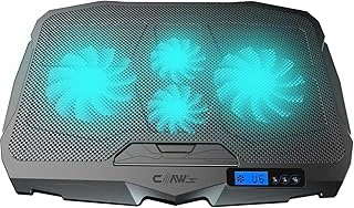 Claw'S Tornado 4X Turbo Led Fan - Ayarlabilir Fan Hızı & 6 Farklı Stand Yükseklik Kademesi - 2 Usb Portlu - Metal Mesh Zemin - Lcd Ekranlı Notebook Soğutucu - Siyah (9"-17" Boyut Destekli) ürün görseli 1